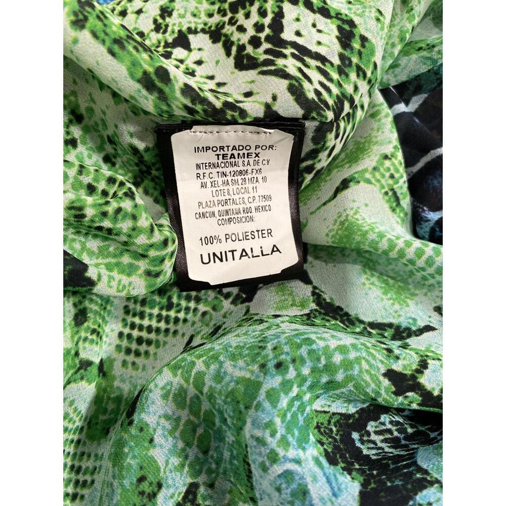 Colorful Green and Blue Patterned Swim Cover-Up - Picture 5 of 5